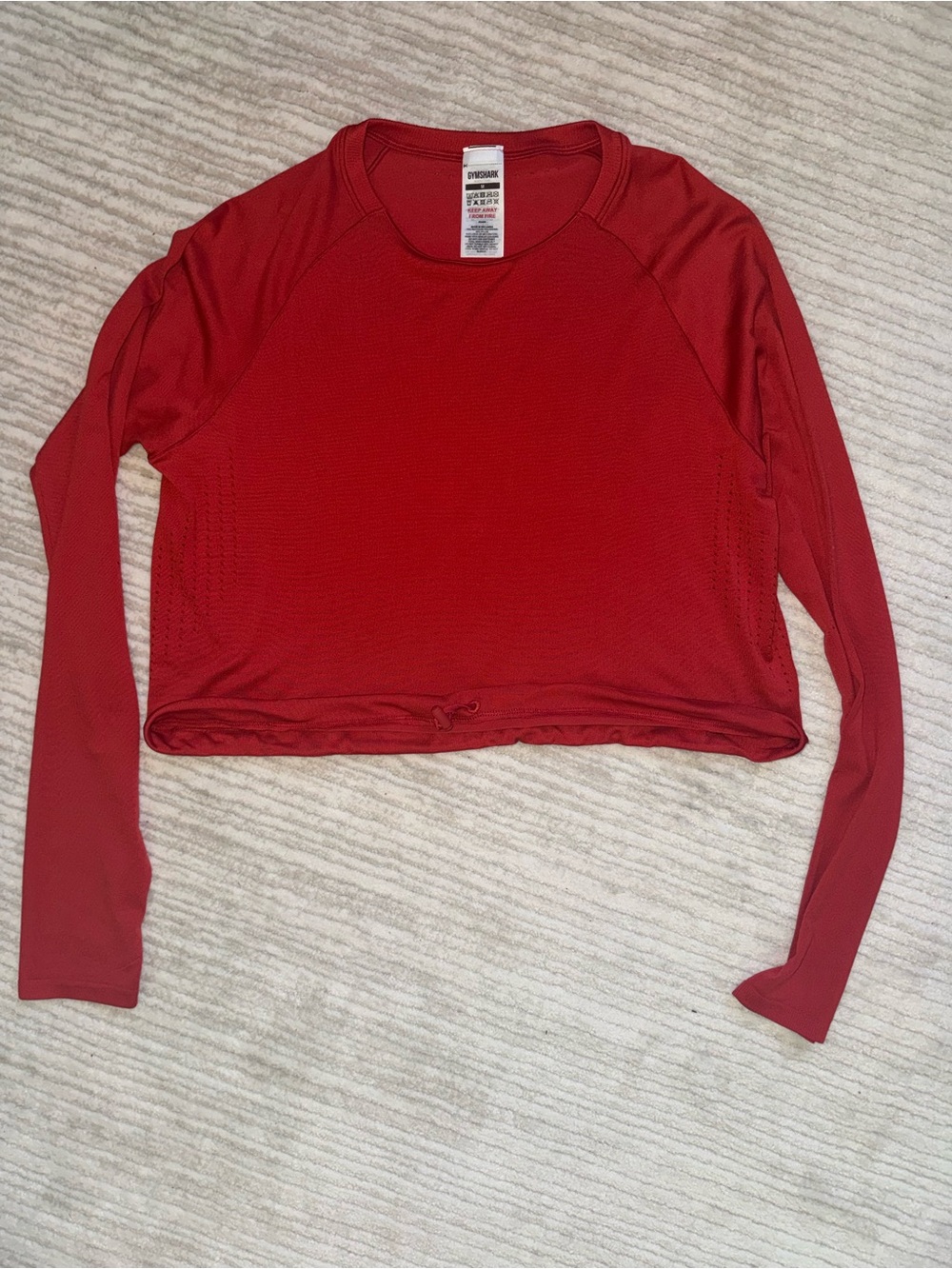 Gymshark Red Long-Sleeve Performance Crop Top